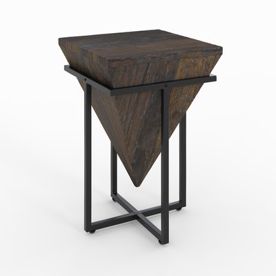 Petite table d'appoint en bois et métal - KARA RENDEZ-VOUS DÉCO