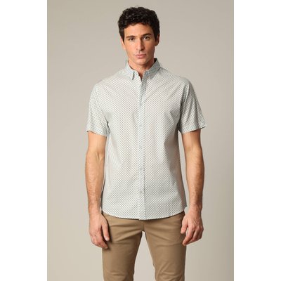 Chemise en coton à manches courtes avec motif géométrique DENVER DEELUXE