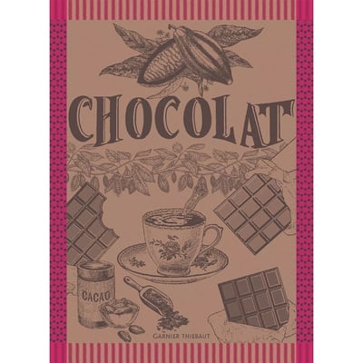 Torchon pur coton TASSE DE CHOCOLAT GARNIER THIEBAUT
