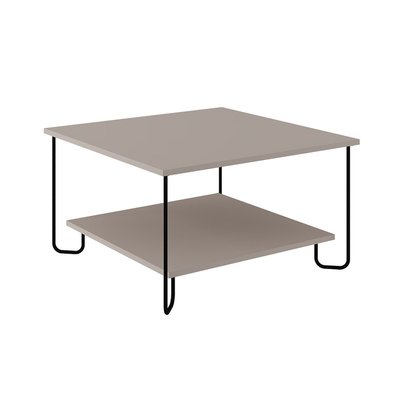Table basse carrée avec pieds en métal L80 cm - TONKA CALICOSY