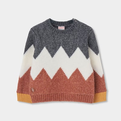 Pull garçon à imprimé géométrique zigzag BOBOLI