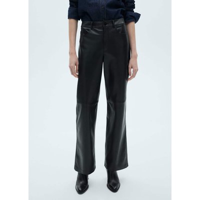 Pantalon droit simili-cuir MANGO