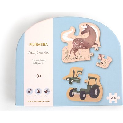 Set de 7 puzzles Animaux de la ferme FILIBABBA