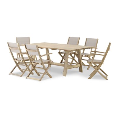 Salon de jardin, 6 chaises, JAVA LIGHT DEFORA HOME