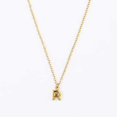 Collier à pendentif lettre R acier inoxydable BALABOOSTE