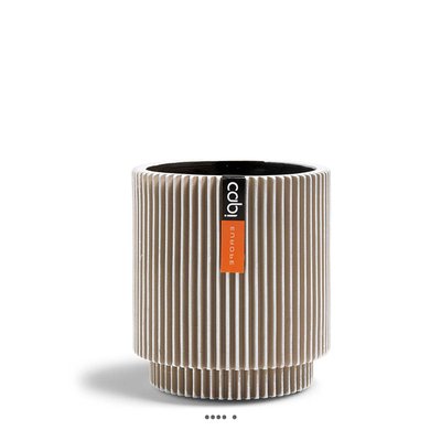 Vase cylindre Groove plastique H 21 x D 19 cm Blanc ARTIFICIELLES