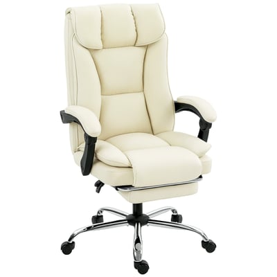 Chaise de bureau Revêtement synthétique Beige HOMCOM