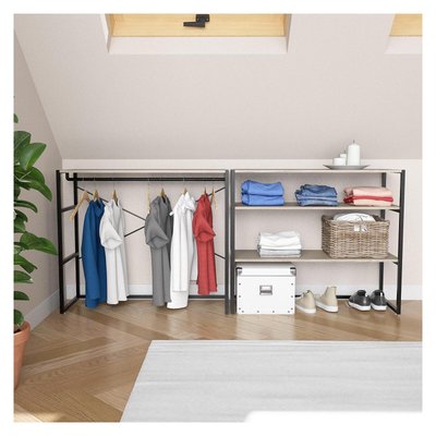 Lot de 2 portants vêtements sous combles  modulables 200x85cm KADRA MOB IN