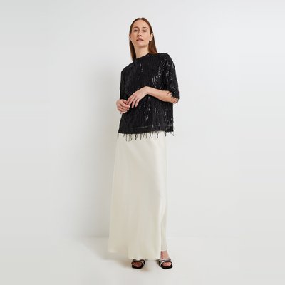 Top manches courtes en sequins contenant du polyester recyclé MONOPRIX