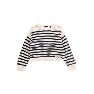 Pull marinière coton bio tricot ajouré IKKS