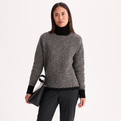 Pull col roulé, laine et alpaga mélangés ANNE WEYBURN