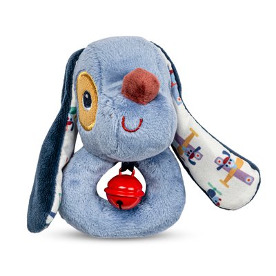 Jules le chien - hochet - bleu - 11cm LILLIPUTIENS