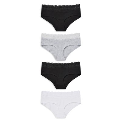Shorties en coton avec bordure, lot de 4 NEXT