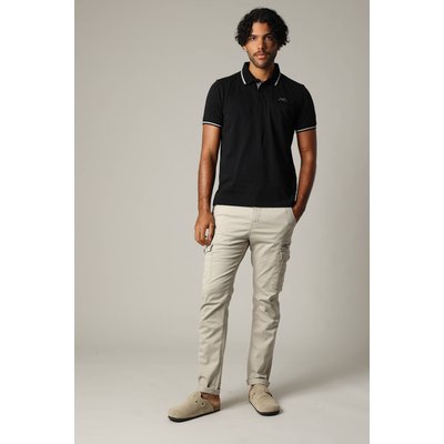 Polo en coton avec col, poche avant et manches à détails contrastants DREX DEELUXE