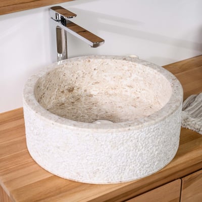 Vasque en marbre ronde 40cm ELBE WANDA COLLECTION