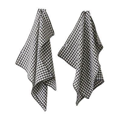 Lot de 2 essuie-mains en gaze de coton Vickie vichy EDEN