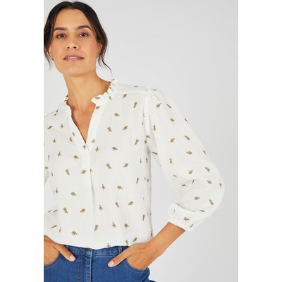 Blouse gaze pur coton brodée DAMART