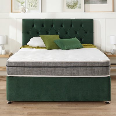 Oliver Velvet 4 Drawer Divan Bed and Pocket+ Memory Mattress Set ASPIRE