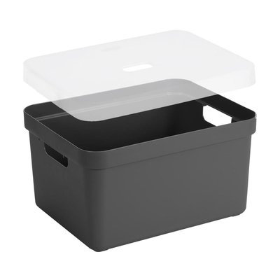 Boite de rangement avec couvercle transparent Sigma home Box 32 L JARDINDECO