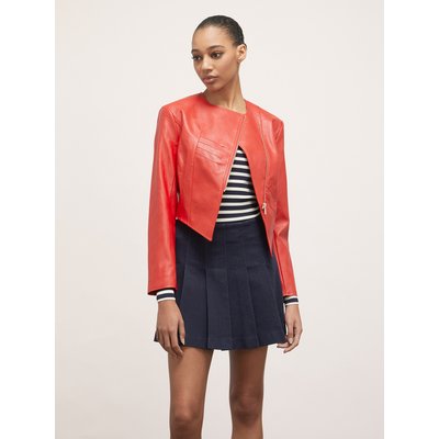 Blouson slim en similicuir avec découpes modelantes MOTIVI