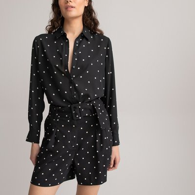Chemise Femme BODEN 10R Marine – Coton à Pois Manches Longues