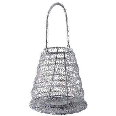 Photophore métal grillage gris blanchi Diamètre 21cm AUBRY GASPARD