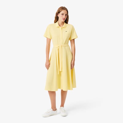 Robe Jaune Moutarde Fanfan - Taille 38 (ou 1), En Viscose/lin, Occasion Très Bon état
