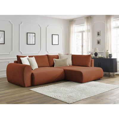 Canapé d'angle convertible 3 places en tissu lisse, LUCIEN BOBOCHIC