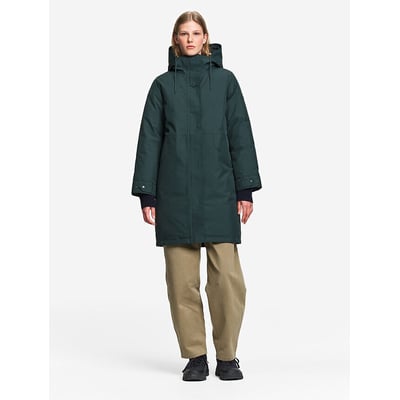 Parka lungo con cappuccio fisso e chiusura con cerniera, per la mezza stagione AIGLE