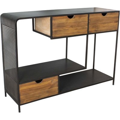 Console industrielle en fer et bois 3 tiroirs ANTIC LINE CRÉATIONS