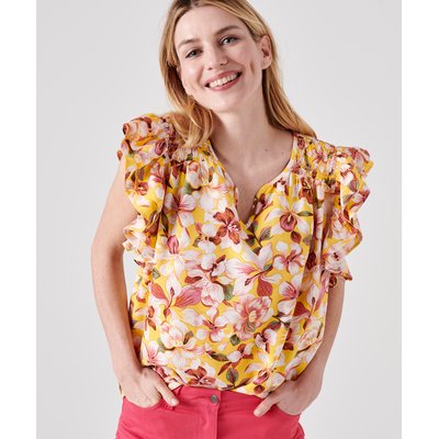 Blouse fleurie à volants DAMART