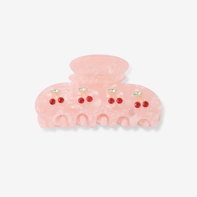 Pince à cheveux rose motif cerises BALABOOSTE