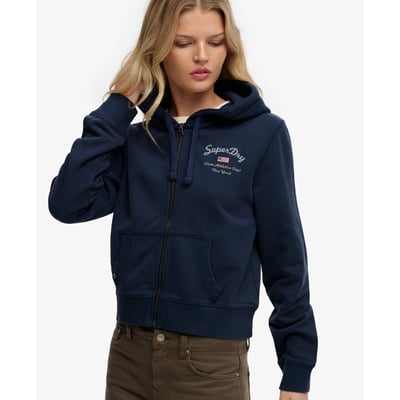 Sweat à capuche zippé court Athletic Essentials SUPERDRY