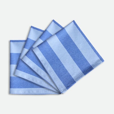 Set di 4 tovaglioli a righe, 30% cotone riciclato, tinto in filo, MIRELLA LA REDOUTE INTERIEURS