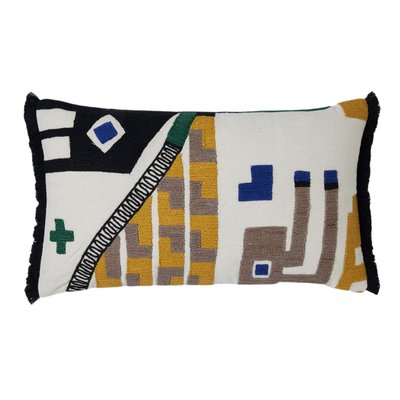 Housse de coussin en Chambray de coton rebrodé  AIYANA MADURA