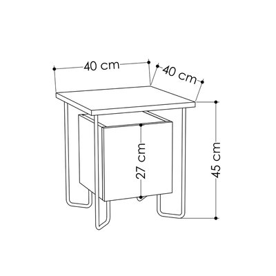 Table de chevet design Acres TOILINUX