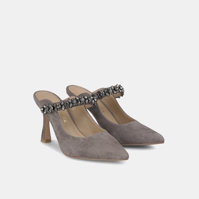 Escarpins en cuir à bride strassée ALMA EN PENA