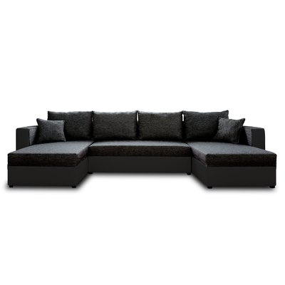 Canapé Panoramique Convertible Simili/Tissu 7 places - OPALE LISA DESIGN