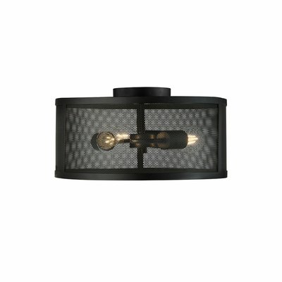 Matt Black Metal and Mesh Shade Flush SO'HOME