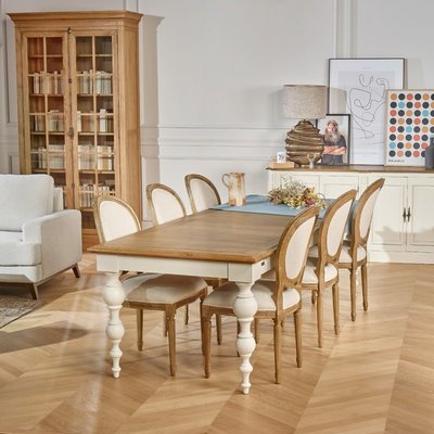 Table rectangulaire en chêne 1 rallonge 8/10 couverts MONTGOMERY ROBIN DES BOIS