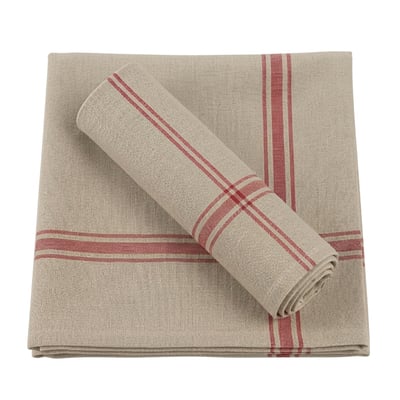 Lot de 2 torchons de cuisine pur Lin NORMANDIE LINANDELLE