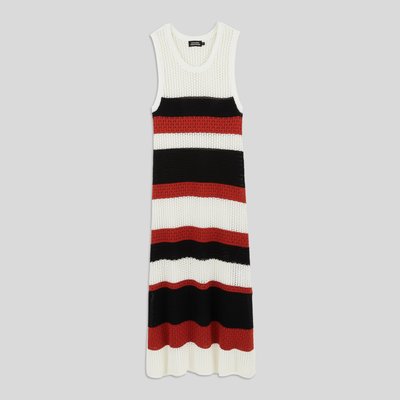 Robe de plage à rayures en crochet MONOPRIX