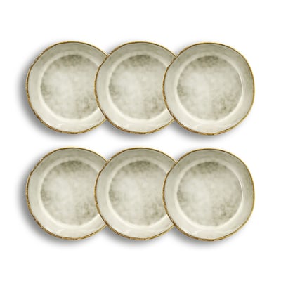 Lot de 6 assiettes coupes en grès 15,5cm, BORAL OGO LIVING