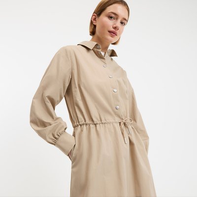 Vestido corto de manga larga y cintura con cordón LA REDOUTE COLLECTIONS