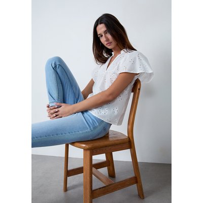 Top col v en broderie anglaise CARL BROD ETAM