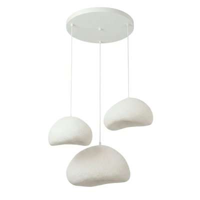 Suspension blanche étagée 3 abat-jour 82 cm NOXIS PIER IMPORT