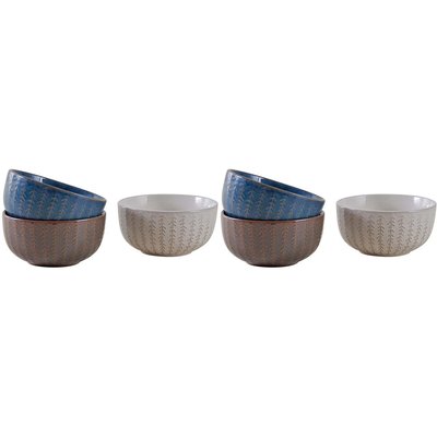 Bol classique en grès Chevrons 520ml Lot de 6 AUBRY GASPARD