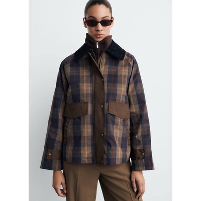Parka carreaux col contrasté MANGO
