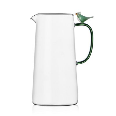 Carafe verre soufflé art oiseau Ichedorf Birds Green Bird ICHENDORF