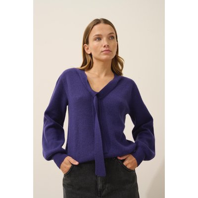 Pull Col Lavallière Purple Noty JUST CASHMERE